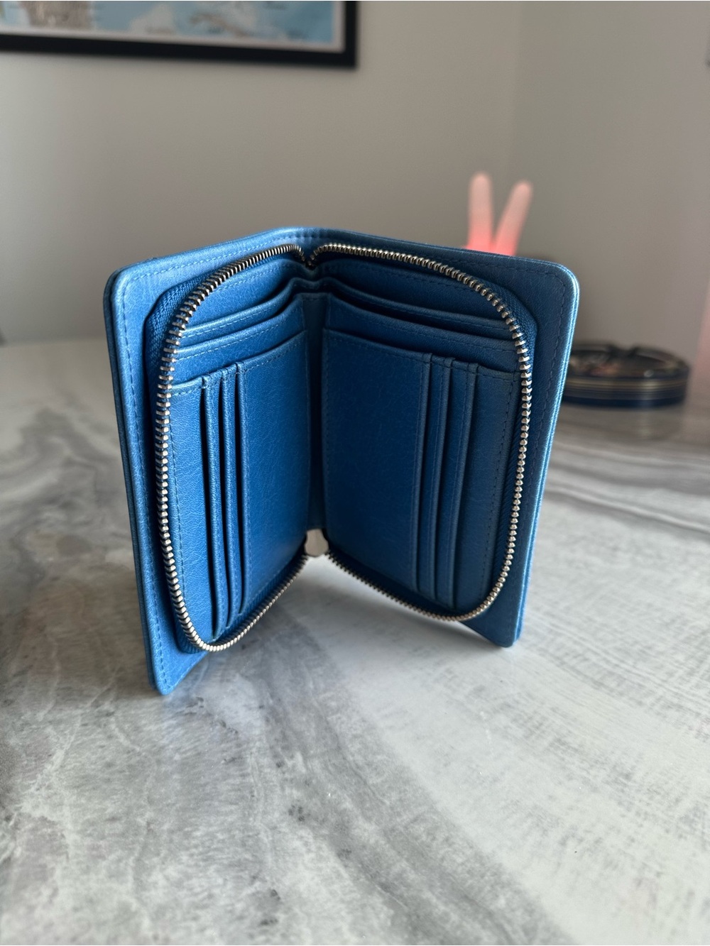 Matt & Nat Blue Compact Zip Wallet - Picture 5 of 10